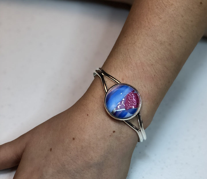 25mm Round Focal Bangle - Blue-Sale-Tiry Originals, LLC