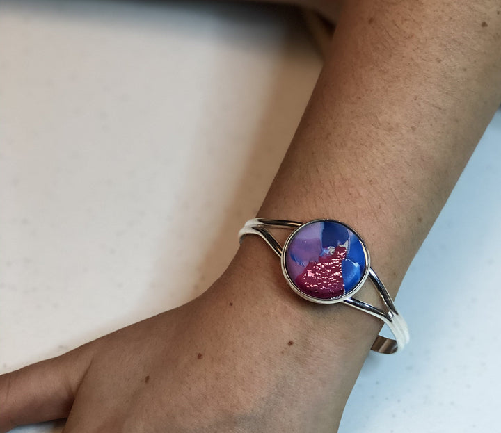 25mm Round Focal Bangle - Blue-Sale-Tiry Originals, LLC