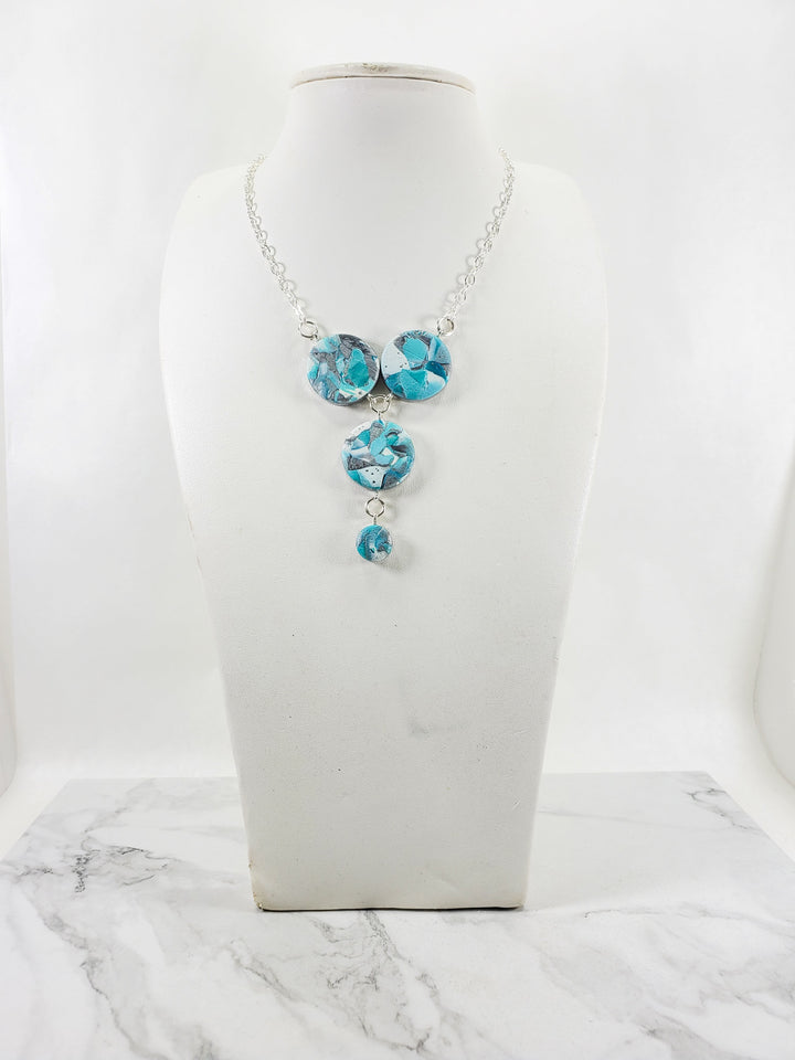 3 Coin Link Necklace - Turquoise Waters-Necklace-Tiry Originals, LLC