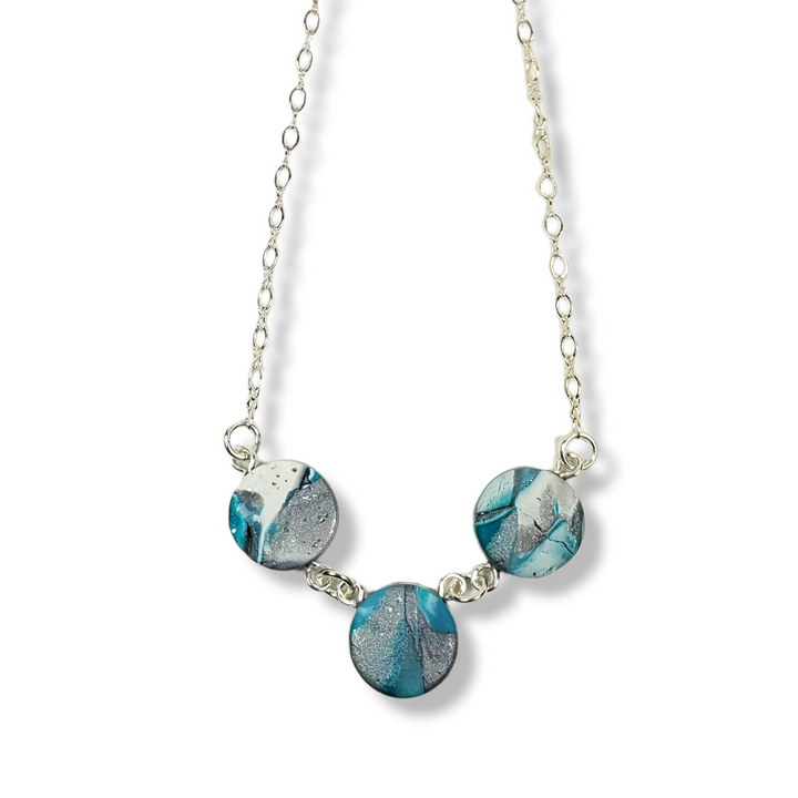 3 Small Coin Necklace - Turquoise Waters-Necklace-Tiry Originals, LLC