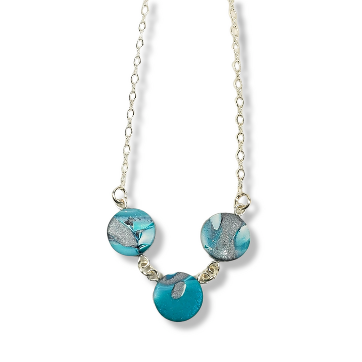 3 Small Coin Necklace - Turquoise Waters-Necklace-Tiry Originals, LLC