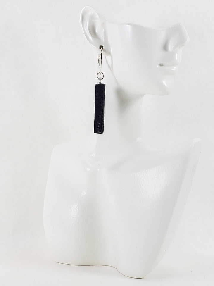 Bar Dangle Earrings - Black-Earrings-Tiry Originals, LLC
