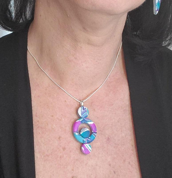Bubbles Pendant - Small - Blue-Sale-Tiry Originals, LLC