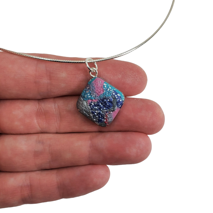 Diamond Pendant Marbled - Very Peri-Pendants-Tiry Originals, LLC