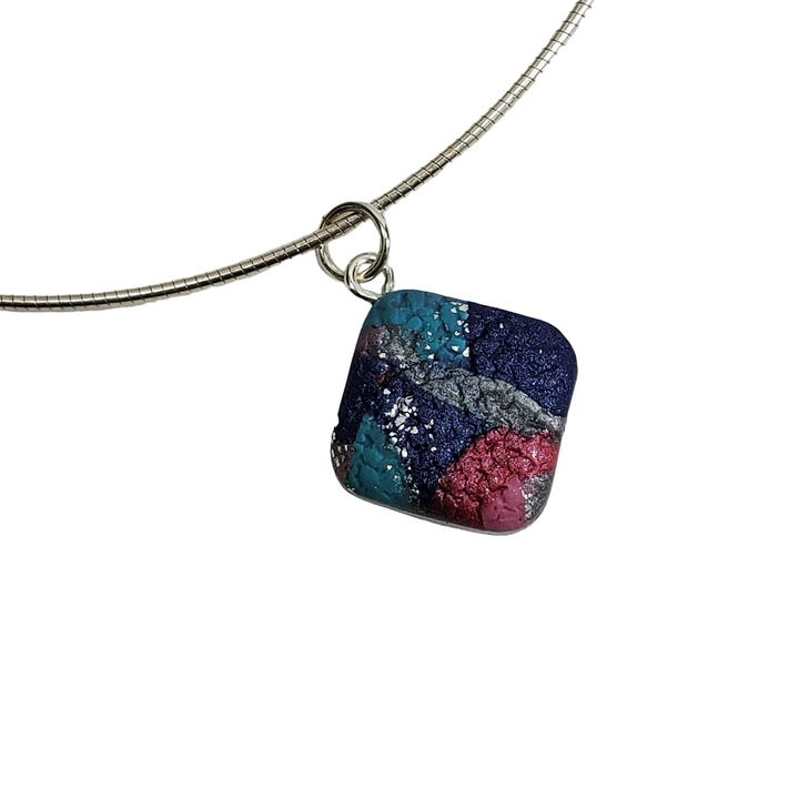 Diamond Pendant Marbled - Very Peri-Pendants-Tiry Originals, LLC