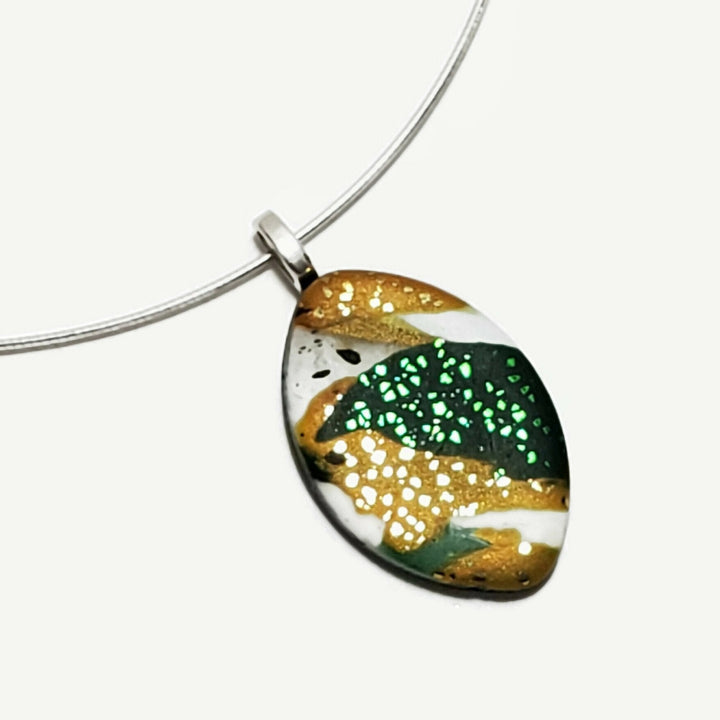 Football Pendant Medium - Go Pack Go-Pendants-Tiry Originals, LLC