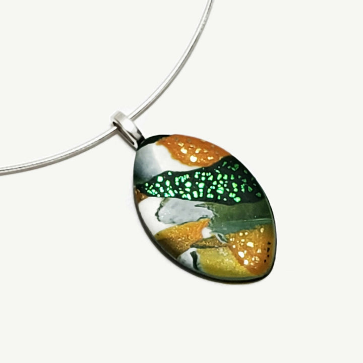 Football Pendant Medium - Go Pack Go-Pendants-Tiry Originals, LLC