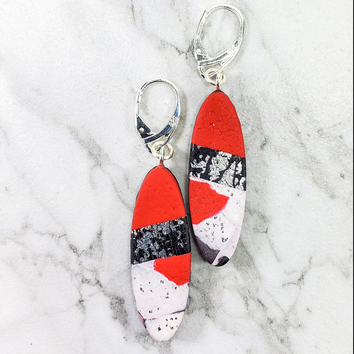 Long Oval Dangle Earring - Large - Scarlett-Earrings-Tiry Originals, LLC