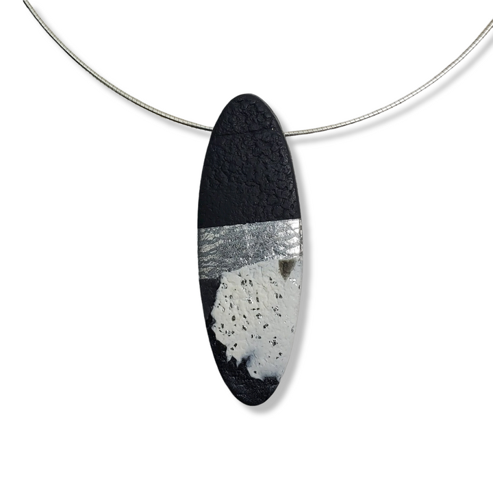 Long Oval Pendant - Calacatta-Pendants-Tiry Originals, LLC