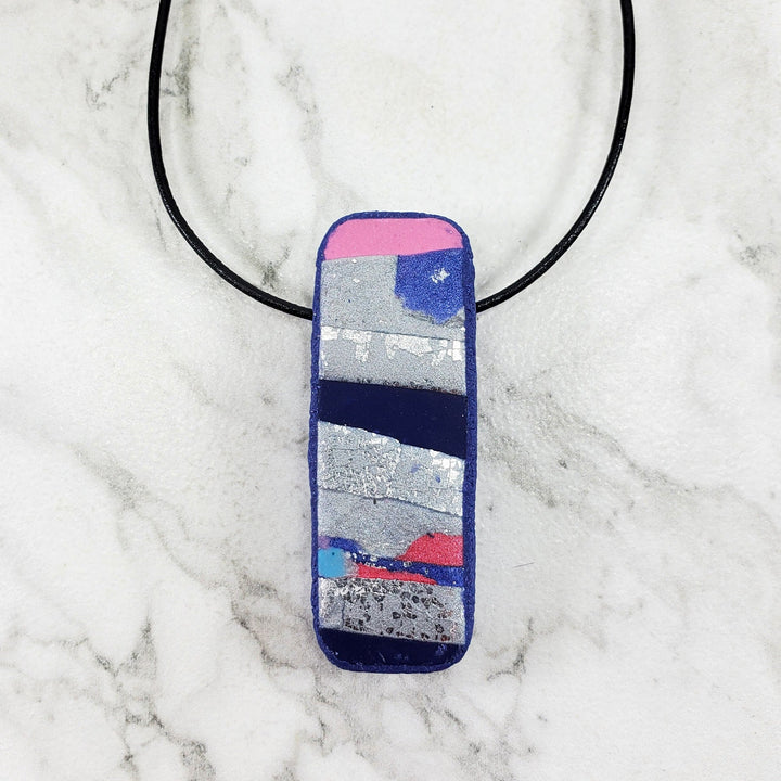 Long Rectangle Pendant - Very Peri-Pendants-Tiry Originals, LLC