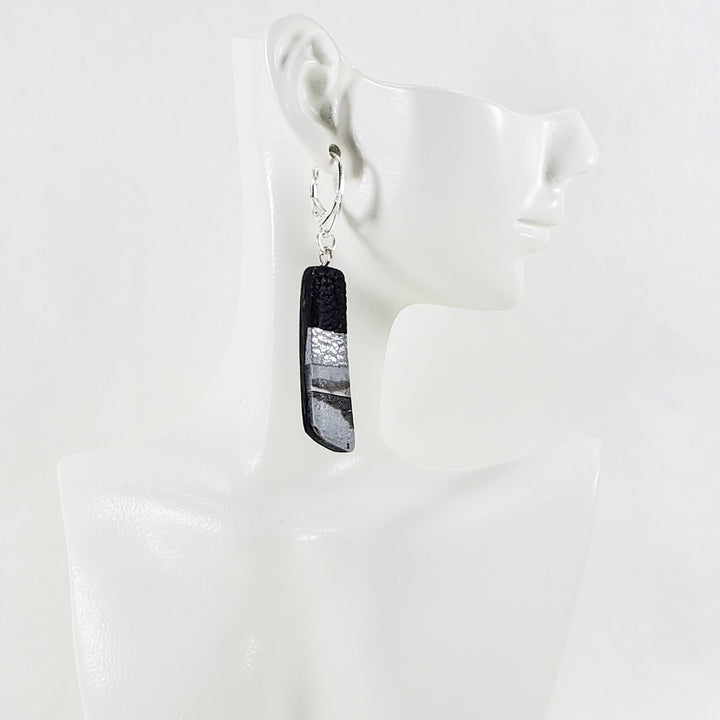 Long Strip Dangle Earring - Calacatta-Earrings-Tiry Originals, LLC