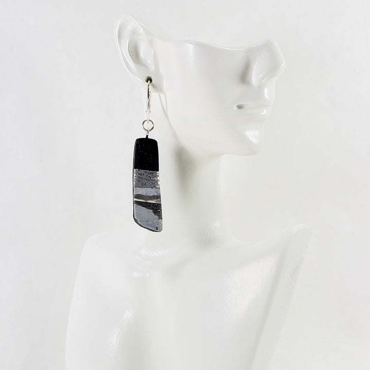 Long Strip Dangle Earring - Calacatta-Earrings-Tiry Originals, LLC