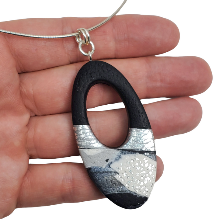 Oval Donut Cutout Pendant - Calacatta-Pendants-Tiry Originals, LLC