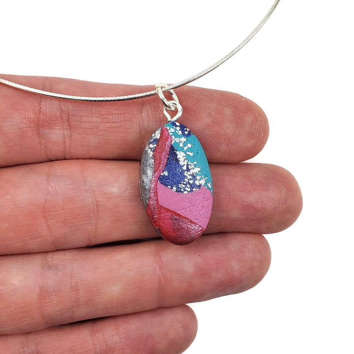 Oval Pendant - Very Peri-Pendants-Tiry Originals, LLC