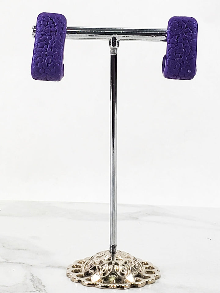 Purple Solid Color Huggie Earrings - Elegant and Simple Accessory-Earrings-Tiry Originals, LLC