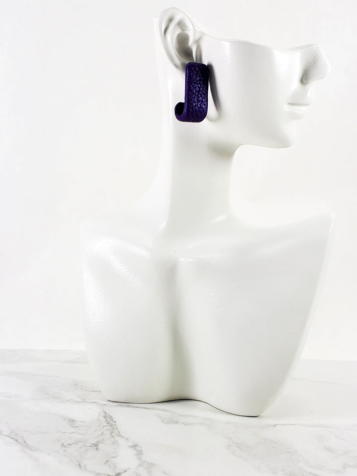 Purple Solid Color Huggie Earrings - Elegant and Simple Accessory-Earrings-Tiry Originals, LLC