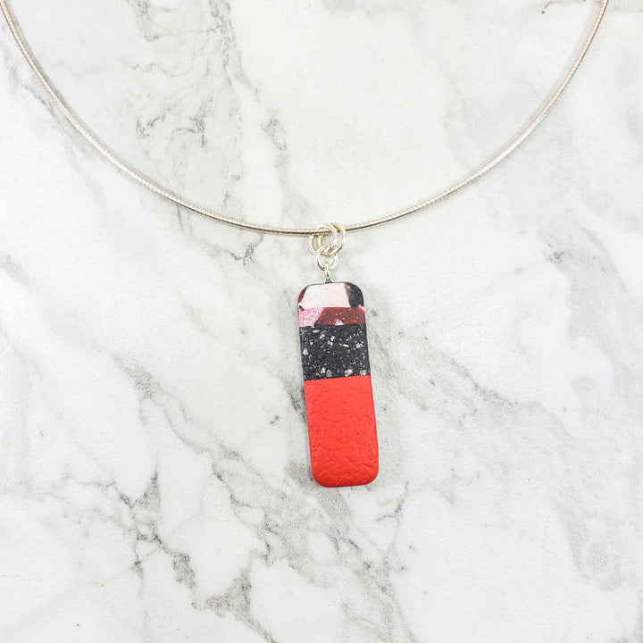 Rectangle Bar Pendant - Marbled - Scarlett-Pendants-Tiry Originals, LLC