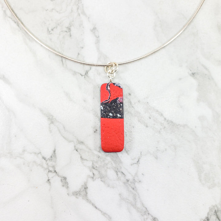 Rectangle Bar Pendant - Marbled - Scarlett-Pendants-Tiry Originals, LLC