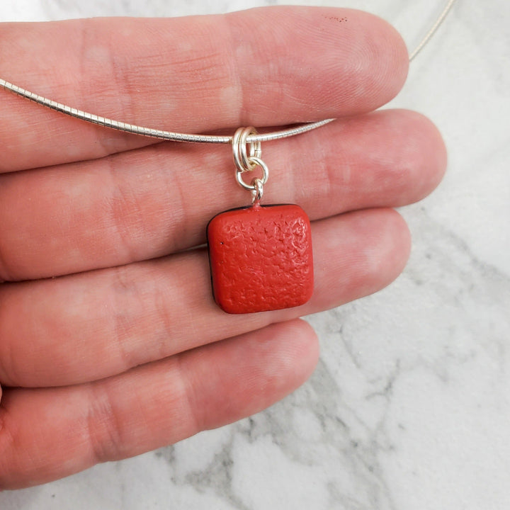Red Square Pendant - Scarlett-Pendants-PMP22 #2 Small Square-Option #2 Small Squre-Tiry Originals, LLC