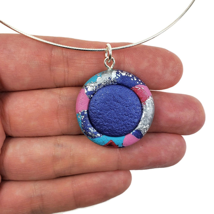 Round Bezel Pendant - Very Peri-Pendants-Tiry Originals, LLC