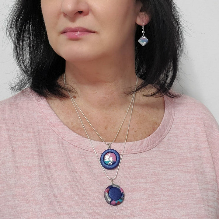 Round Bezel Pendant - Very Peri-Pendants-Tiry Originals, LLC
