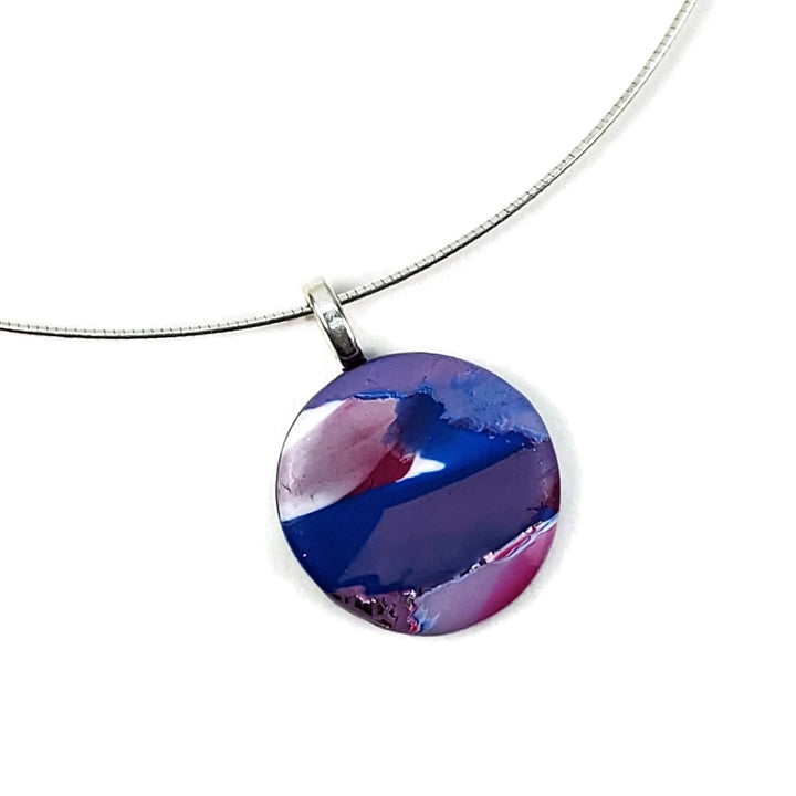 Round Pendant - Marbled - Blue-PMP69 Blue #1-Blue #1-Tiry Originals, LLC
