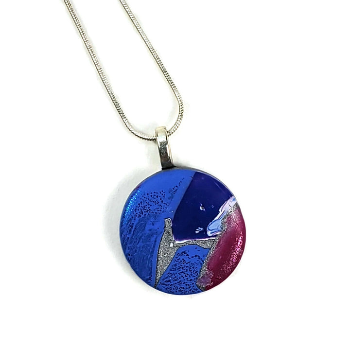 Round Pendant - Marbled - Blue-Pmp69 Blue #2-Blue #2-Tiry Originals, LLC