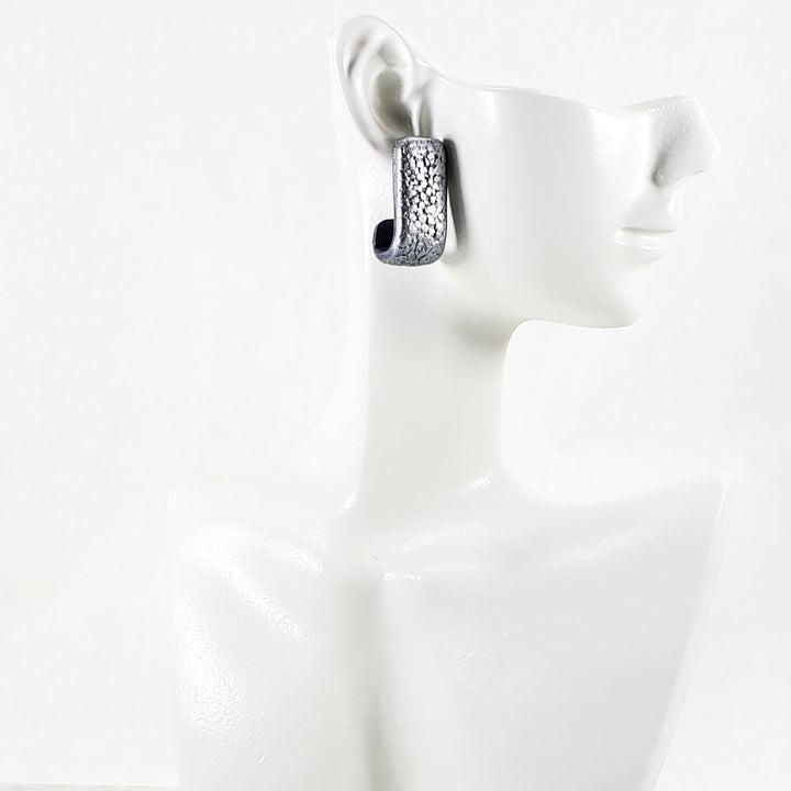 Silver Chrome Huggie Earring - Solid Color for a Chic and Versatile Look-Earrings-Tiry Originals, LLC