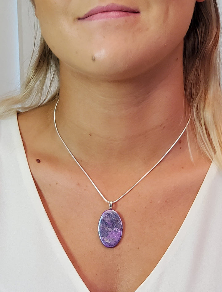 Small Oval Pendant - Calacatta-Pendants-Tiry Originals, LLC