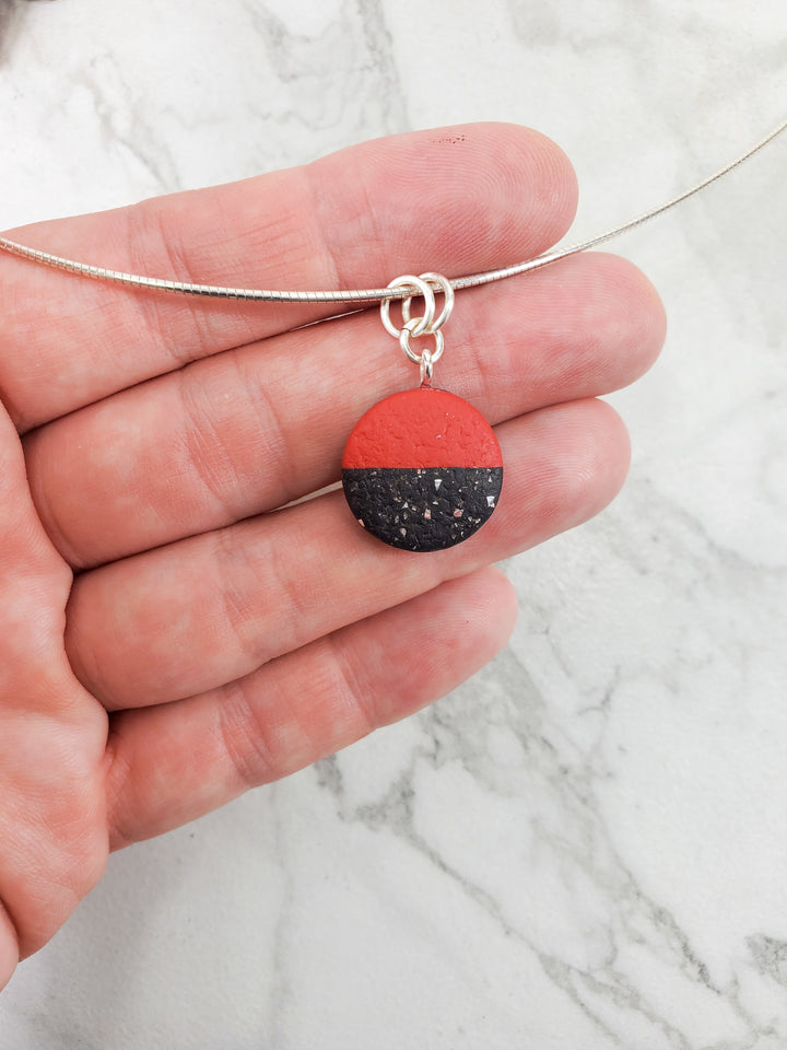 Small Round Pendant - Scarlett-Pendants-PMP37 RWB#1-RWB #1-Tiry Originals, LLC