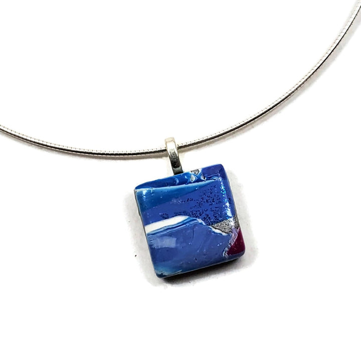 Square Pendant - Blue-Pendants-PMP22 #2-Option #2-Tiry Originals, LLC
