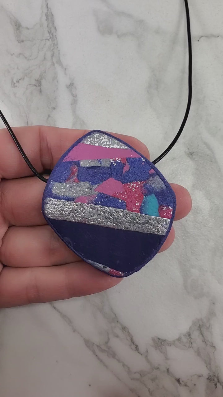 Large Angled Square Pendant - Very Peri