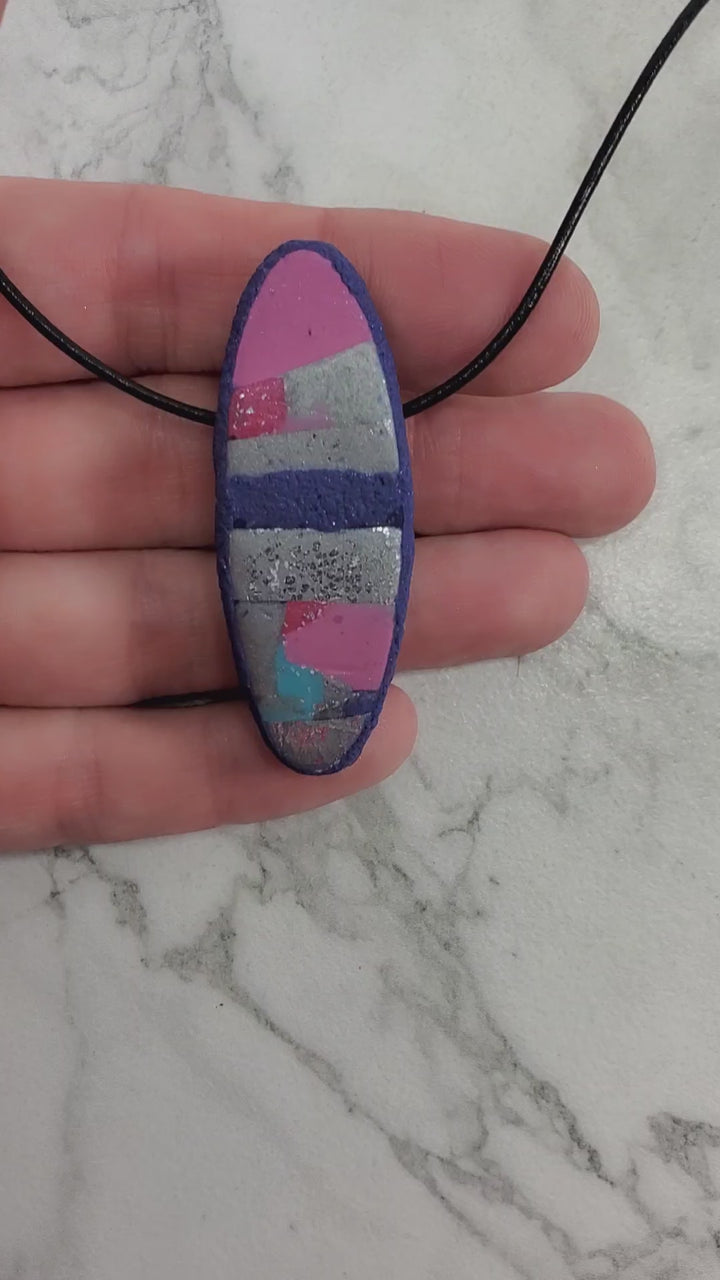 Long Oval Pendant - Very Peri