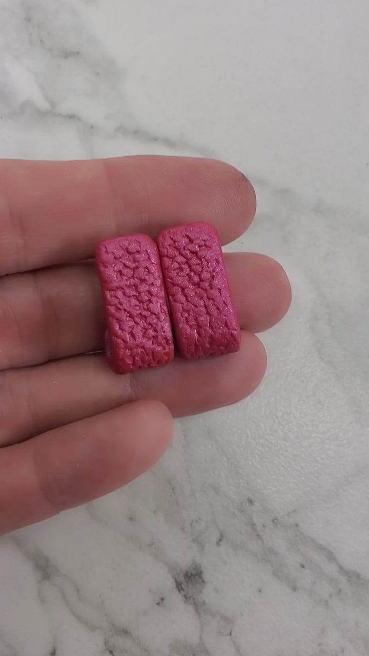 Pink Magenta Huggie Earrings - Solid Color for a Chic Look