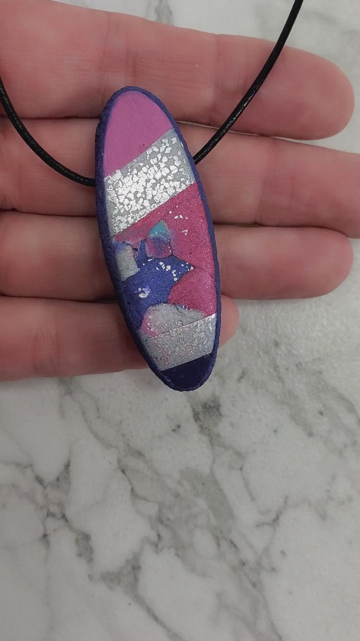 Long Oval Pendant - Very Peri