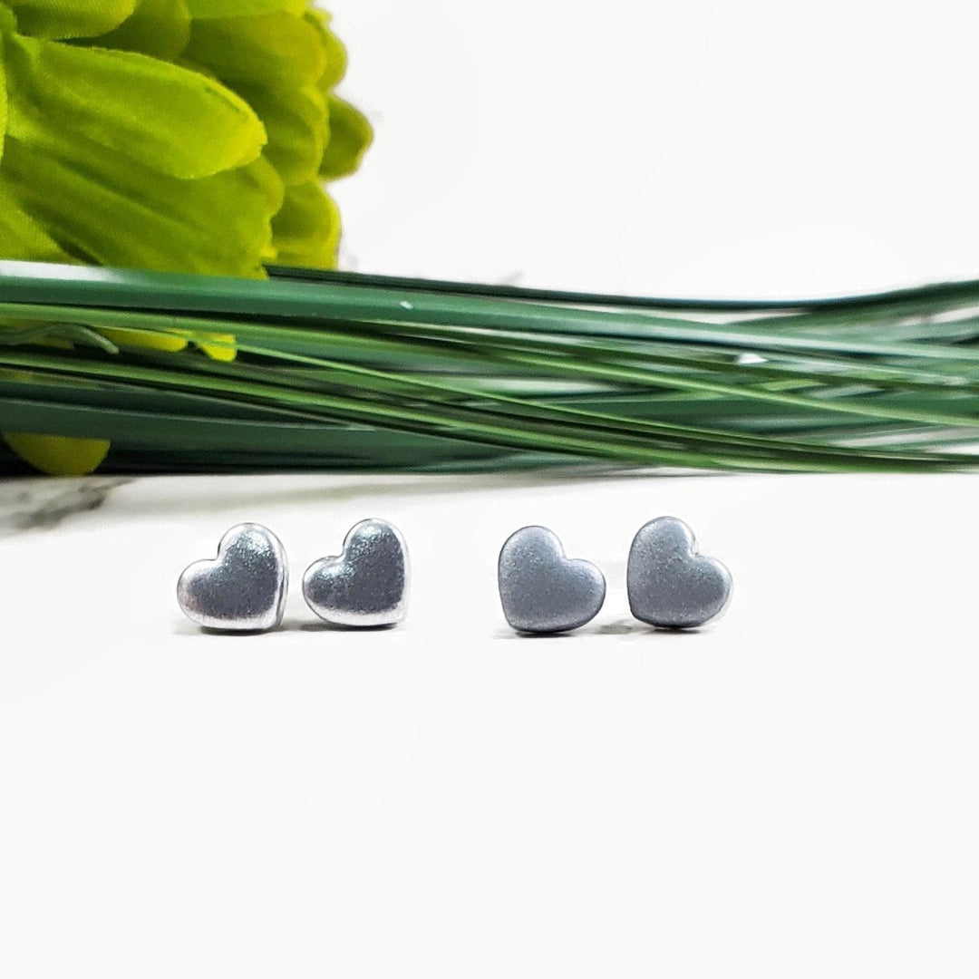 12mm Silver Heart Post Stud Earrings - Stylish Jewelry for Any Occasion-Earrings-Tiry Originals, LLC