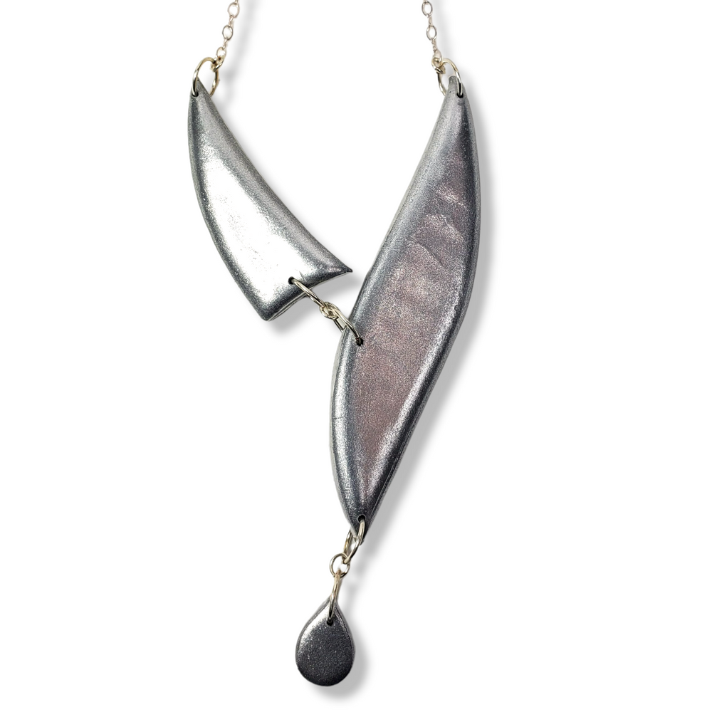 2 Piece Shard Necklace - Chrome-Necklace-PMN03 Chrome-Tiry Originals, LLC