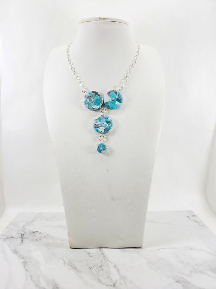 3 Coin Link Necklace - Turquoise Waters-Necklace--Tiry Originals, LLC