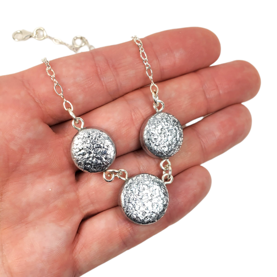 3 Multi Coin Necklace - Chrome-Necklace-Tiry Originals, LLC