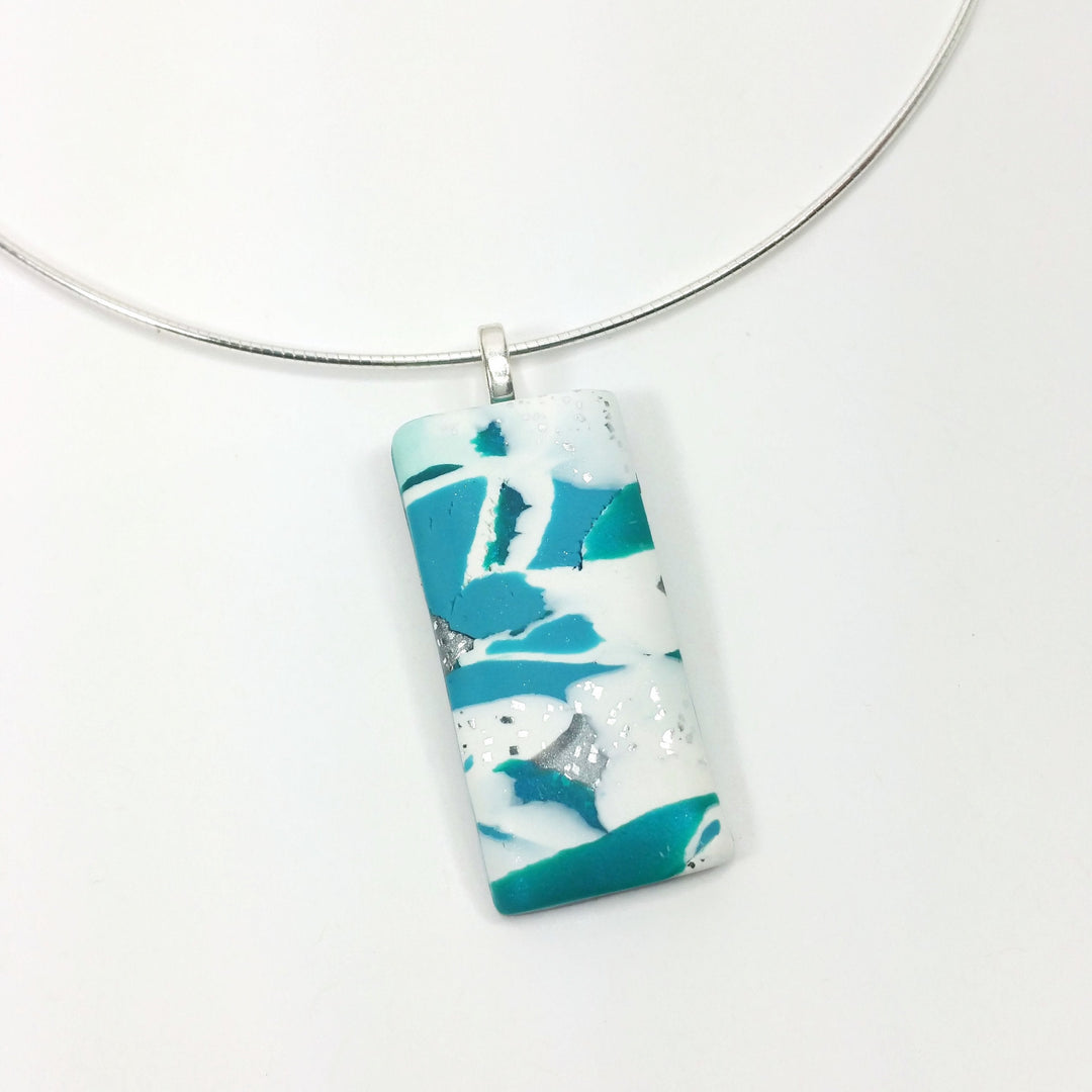 3/4" x 1-1/2" Rectangle Pendant - Turquoise Water-Sale-PMP16 TW 1-Option #1-Tiry Originals, LLC