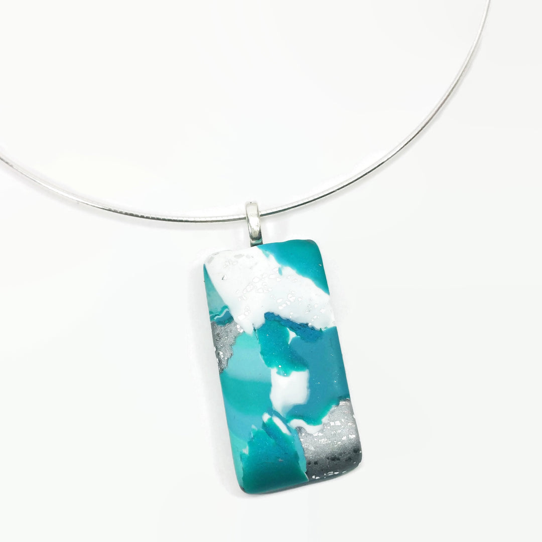 3/4" x 1-1/2" Rectangle Pendant - Turquoise Water-Sale-PMP16 TW 2-Option #2-Tiry Originals, LLC