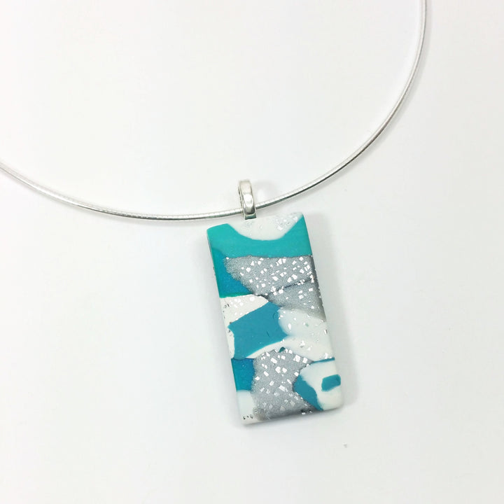 5/8" x 1-3/8" Rectangle Pendant - Turquoise Water-Sale-PMP17 TW 2-Option #2-Tiry Originals, LLC