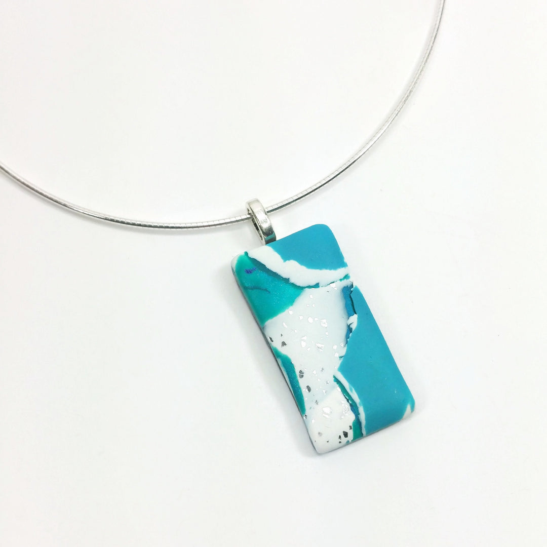 5/8" x 1-3/8" Rectangle Pendant - Turquoise Water-Sale-PMP17 TW 3-Option #3-Tiry Originals, LLC