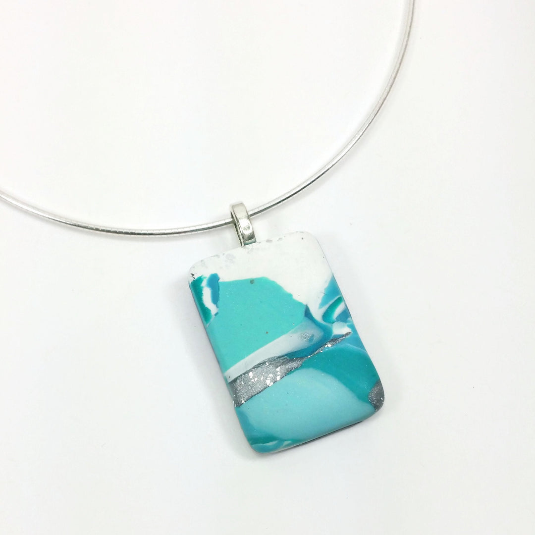 7/8" x 1-1/8" Rectangle Pendant - Turquoise Water-Sale-PMP30 TW 1-Option #1-Tiry Originals, LLC