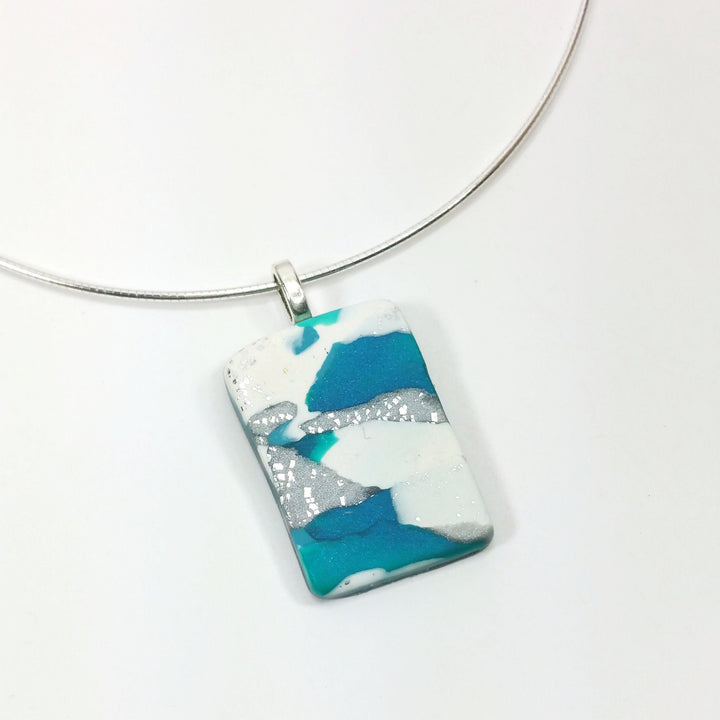 7/8" x 1-1/8" Rectangle Pendant - Turquoise Water-Sale-PMP30 TW 2-Option #2-Tiry Originals, LLC