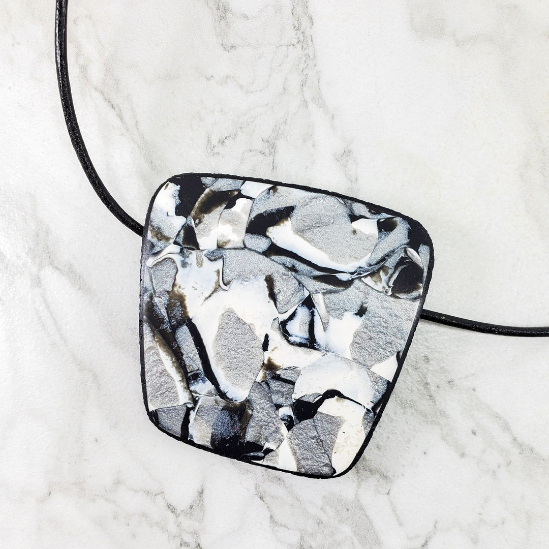 Abstract Square Pendant - Calacatta-Pendants-Tiry Originals, LLC