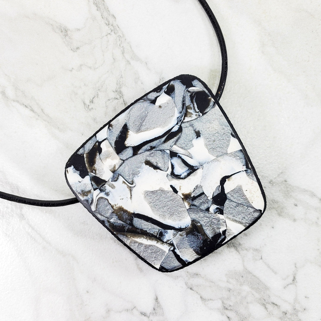 Abstract Square Pendant - Calacatta-Pendants-Tiry Originals, LLC