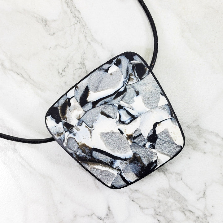 Abstract Square Pendant - Calacatta-Pendants-Tiry Originals, LLC