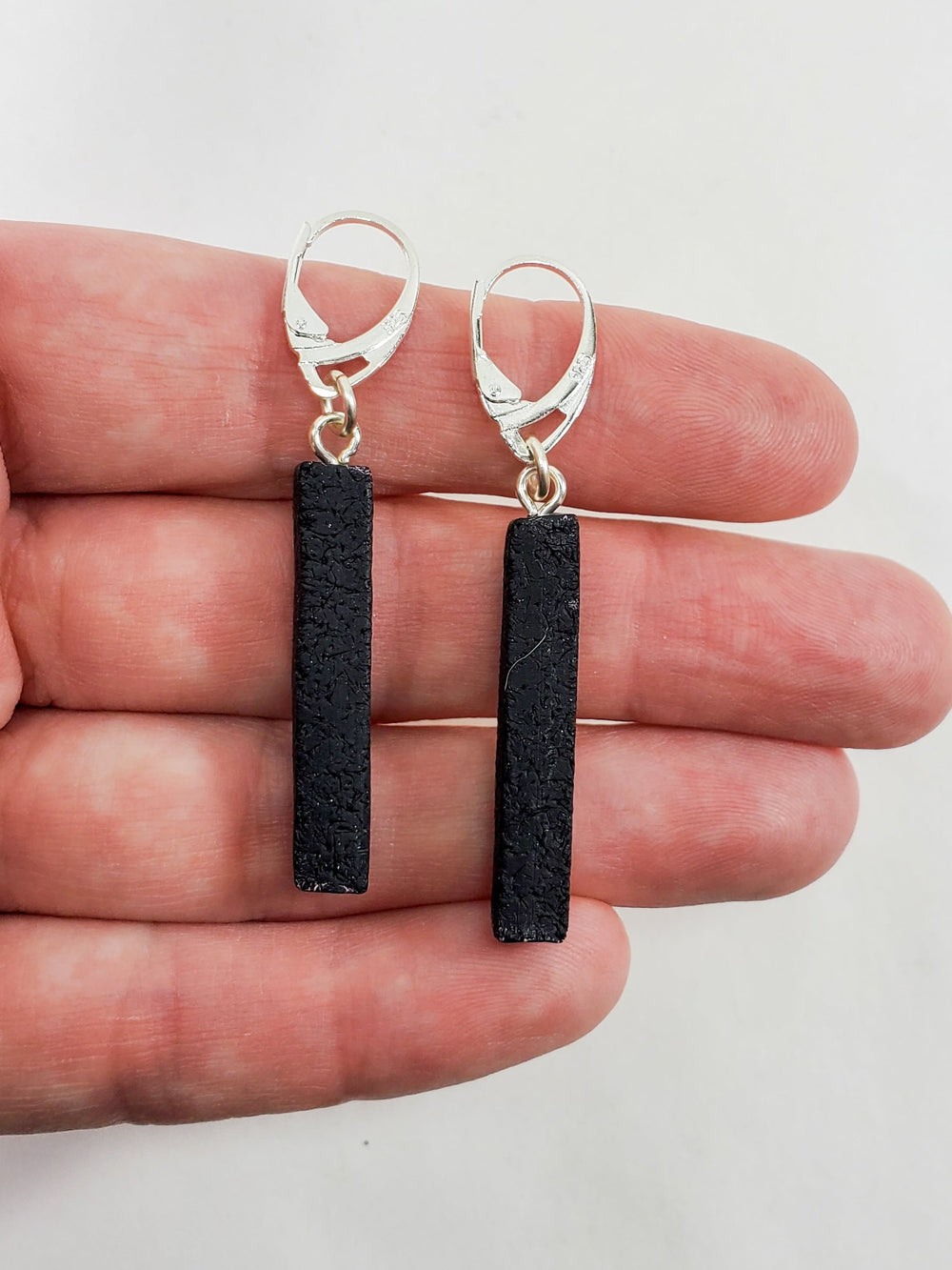 Bar Dangle Earrings - Black-Earrings-PME85 Black-Black-Tiry Originals, LLC