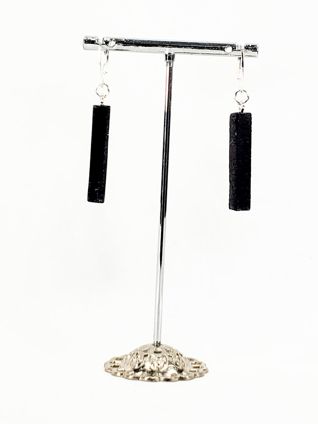 Bar Dangle Earrings - Black-Earrings-PME85 Black-Black-Tiry Originals, LLC